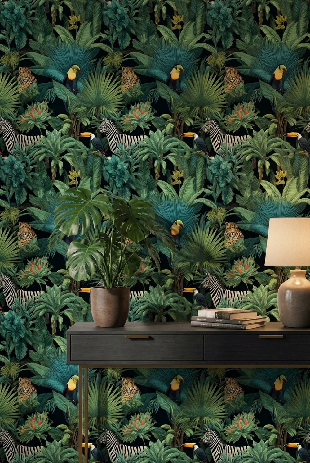 Tropical Wallpaper Jungle Flora Decorative Mural