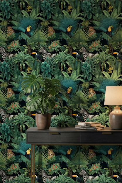Tropical Wallpaper Jungle Flora Decorative Mural