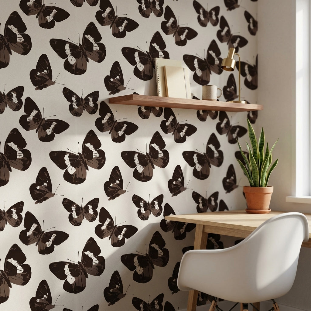 Butterflies Wallpaper Modern Minimalist Removable Wall Decor