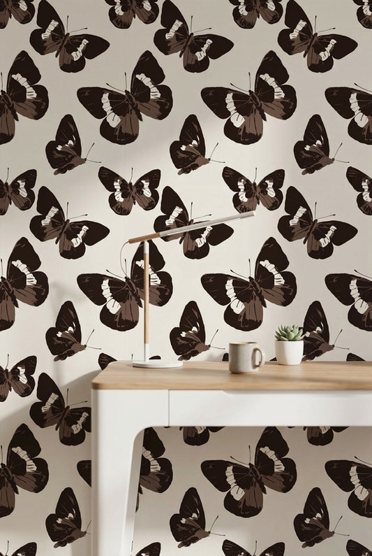 Butterflies Wallpaper Modern Minimalist Removable Wall Decor