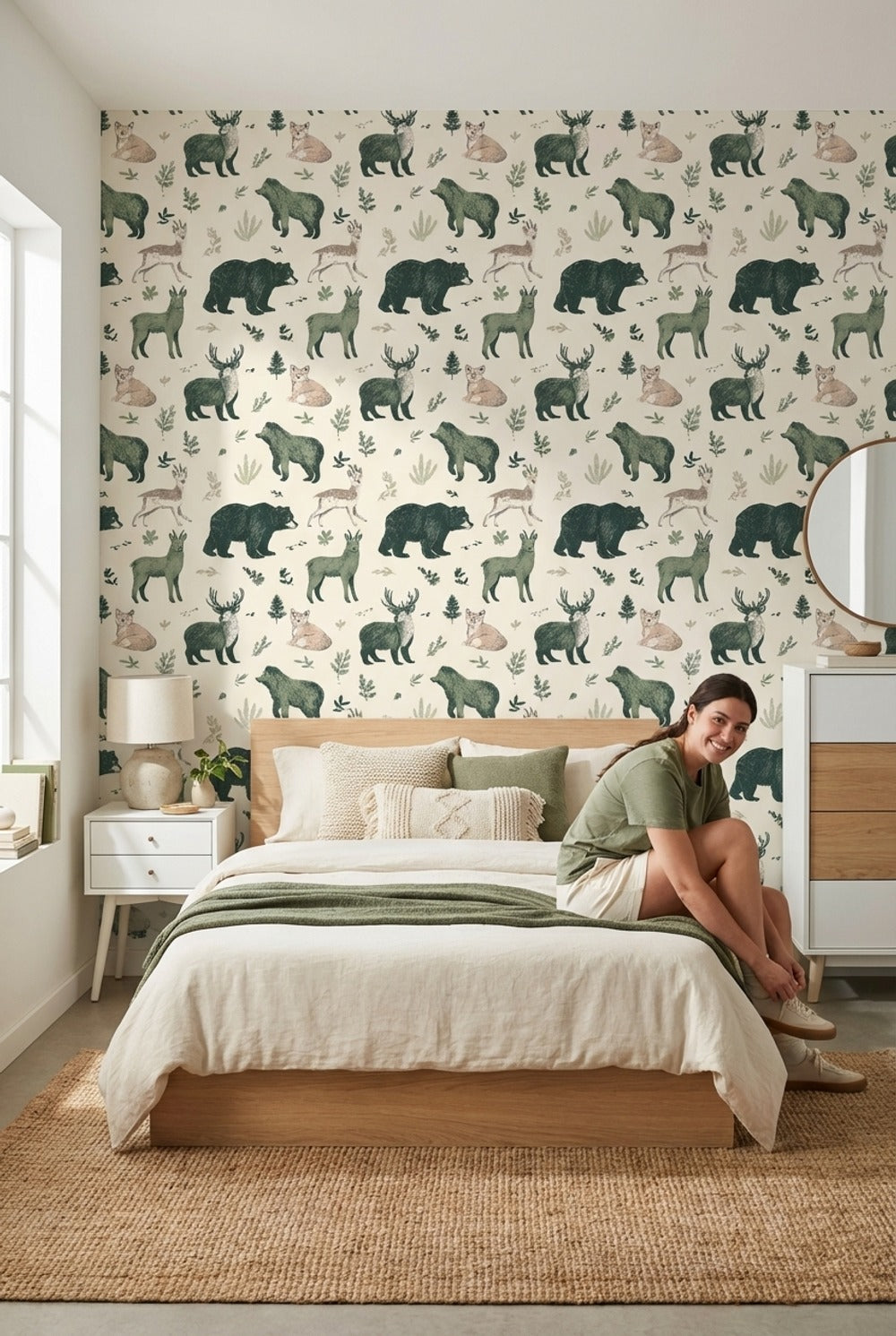Animals Wallpaper Botanical Illustrative Mural