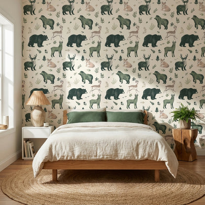 Animals Wallpaper Botanical Illustrative Mural