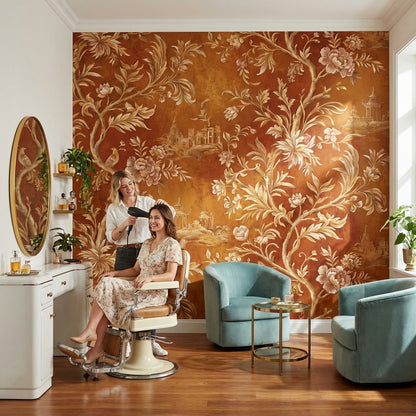 Floral Vintage Wallpaper Traditional Exotic Wall Mural