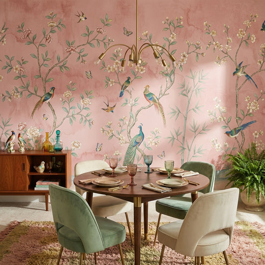 Chinoiserie Wallpaper Birds Floral Wall Mural