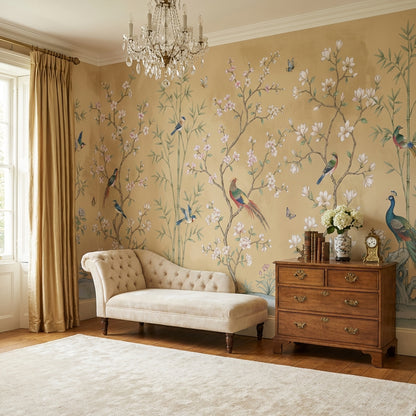 Oriental Wallpaper Birds Floral Wall Mural