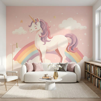 Unicorn Wallpaper Rainbow Magical Removable Wall Decor