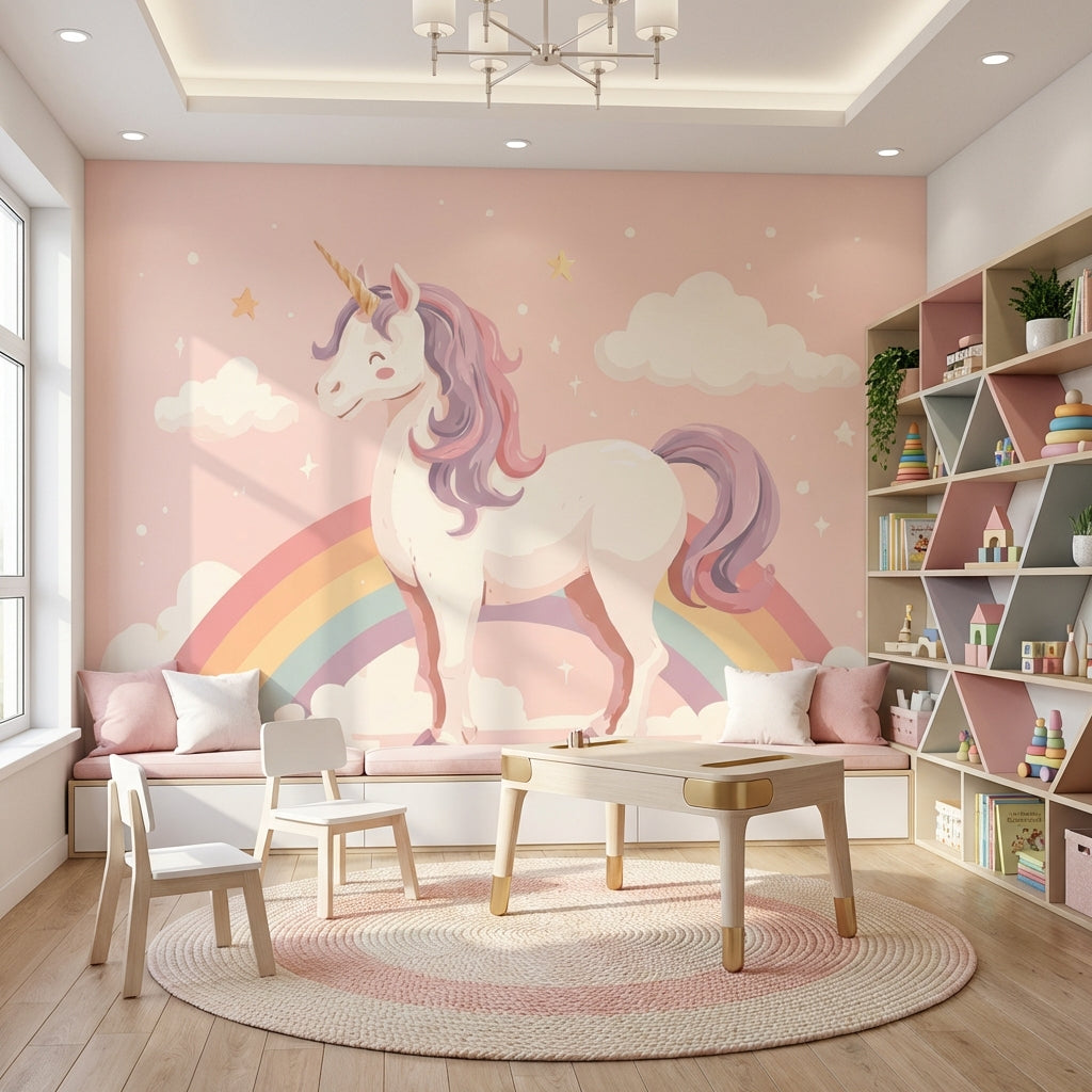 Unicorn Wallpaper Rainbow Magical Removable Wall Decor