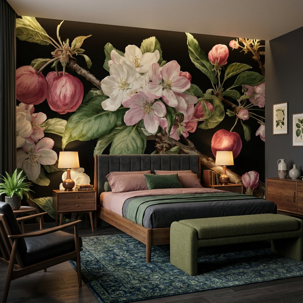 Floral Wallpaper Vintage Removable Botanical Wall Mural