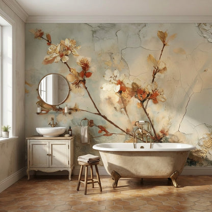 Floral Wallpaper Vintage Removable Elegant Wall Mural