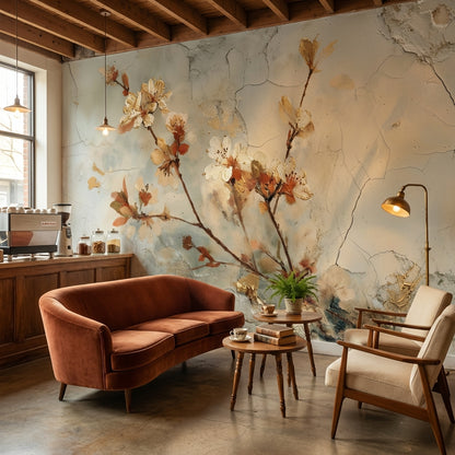 Floral Wallpaper Vintage Removable Elegant Wall Mural