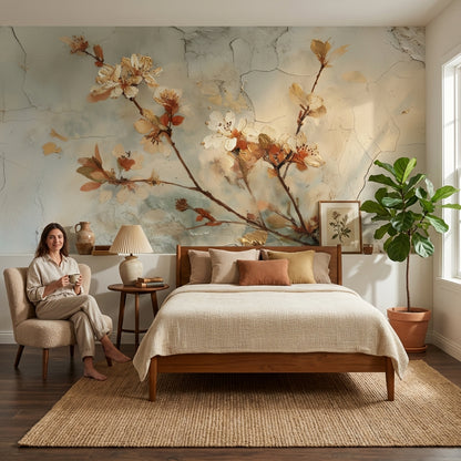 Floral Wallpaper Vintage Removable Elegant Wall Mural