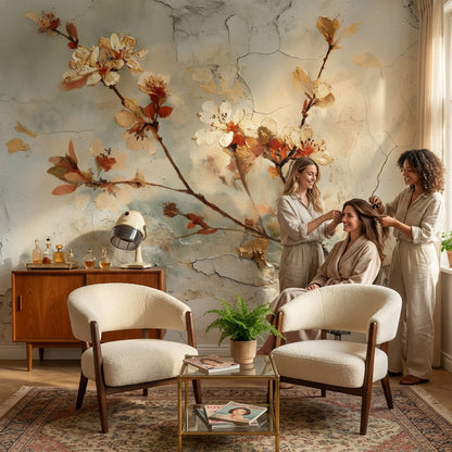 Floral Wallpaper Vintage Removable Elegant Wall Mural