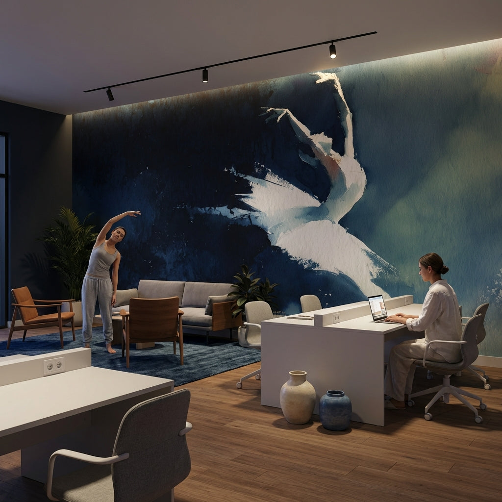 Ballet Abstract Wallpaper Watercolor Dance Removable Wall Decor