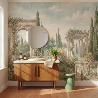 Vintage Garden Wallpaper Greenery Floral Wall Mural