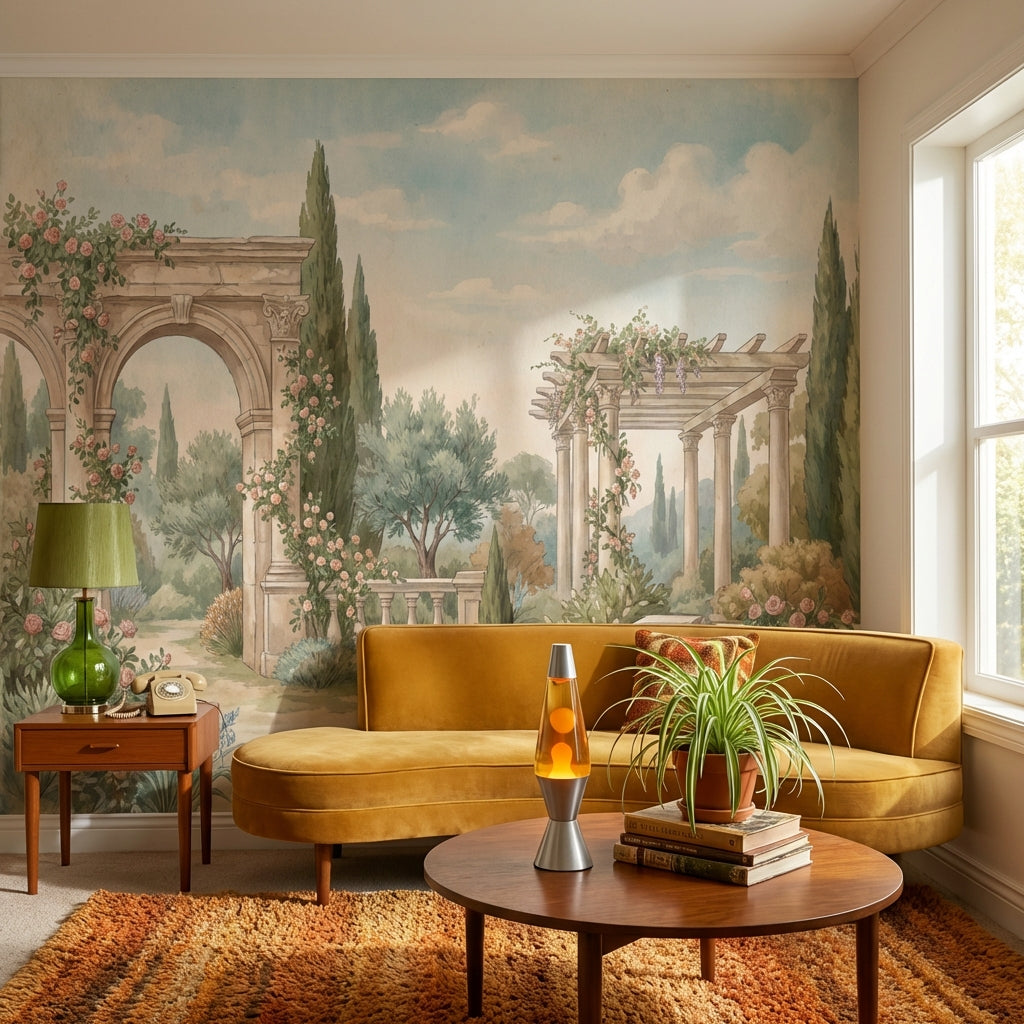 Vintage Garden Wallpaper Greenery Floral Wall Mural