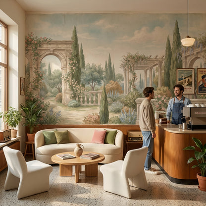 Vintage Garden Wallpaper Greenery Floral Wall Mural