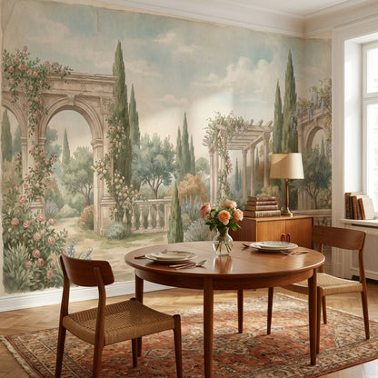 Vintage Garden Wallpaper Greenery Floral Wall Mural