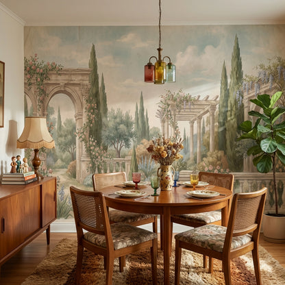 Vintage Garden Wallpaper Greenery Floral Wall Mural