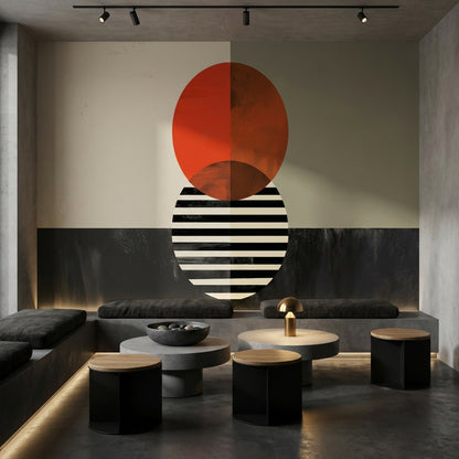 Abstract Wallpaper Geometric Minimalist Wall Decor