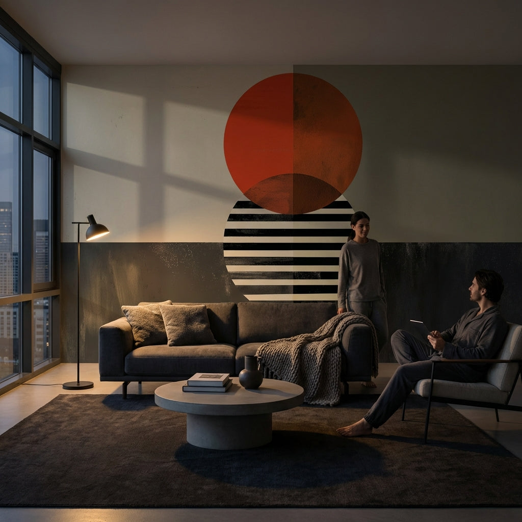 Abstract Wallpaper Geometric Minimalist Wall Decor