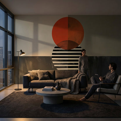 Abstract Wallpaper Geometric Minimalist Wall Decor