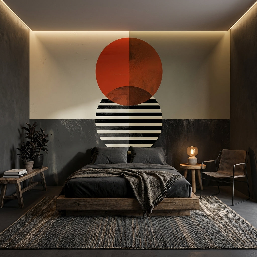 Abstract Wallpaper Geometric Minimalist Wall Decor