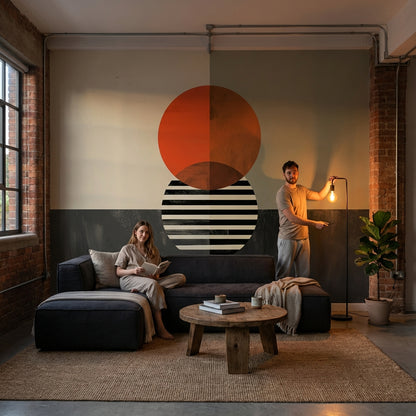 Abstract Wallpaper Geometric Minimalist Wall Decor