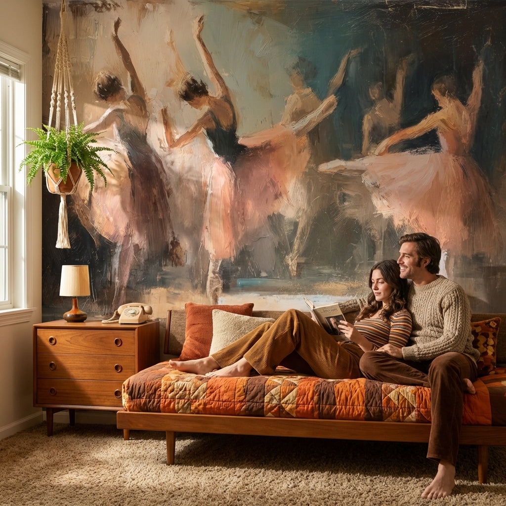 Ballet Dancers Wallpaper Vintage Removable Movement Wall Mural