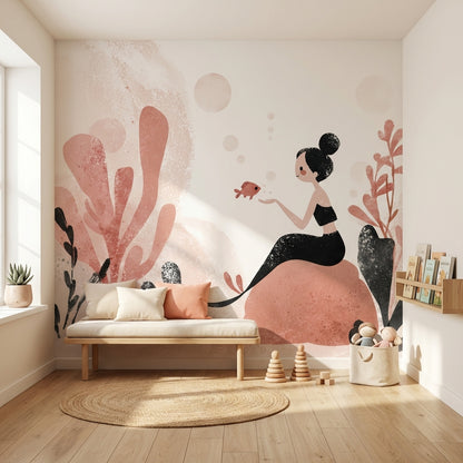 Underwater Mermaid Wallpaper Abstract Aquatic Wall Mural