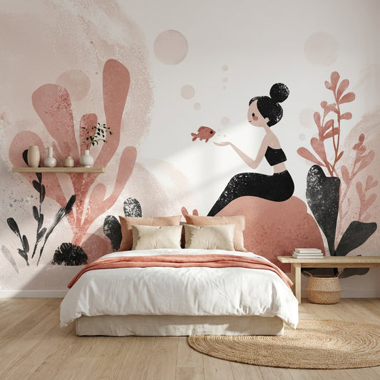 Underwater Mermaid Wallpaper Abstract Aquatic Wall Mural