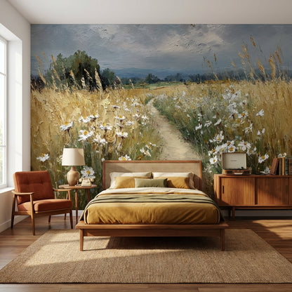 Landscape Wallpaper Wildflowers Removable Path Wall Mural