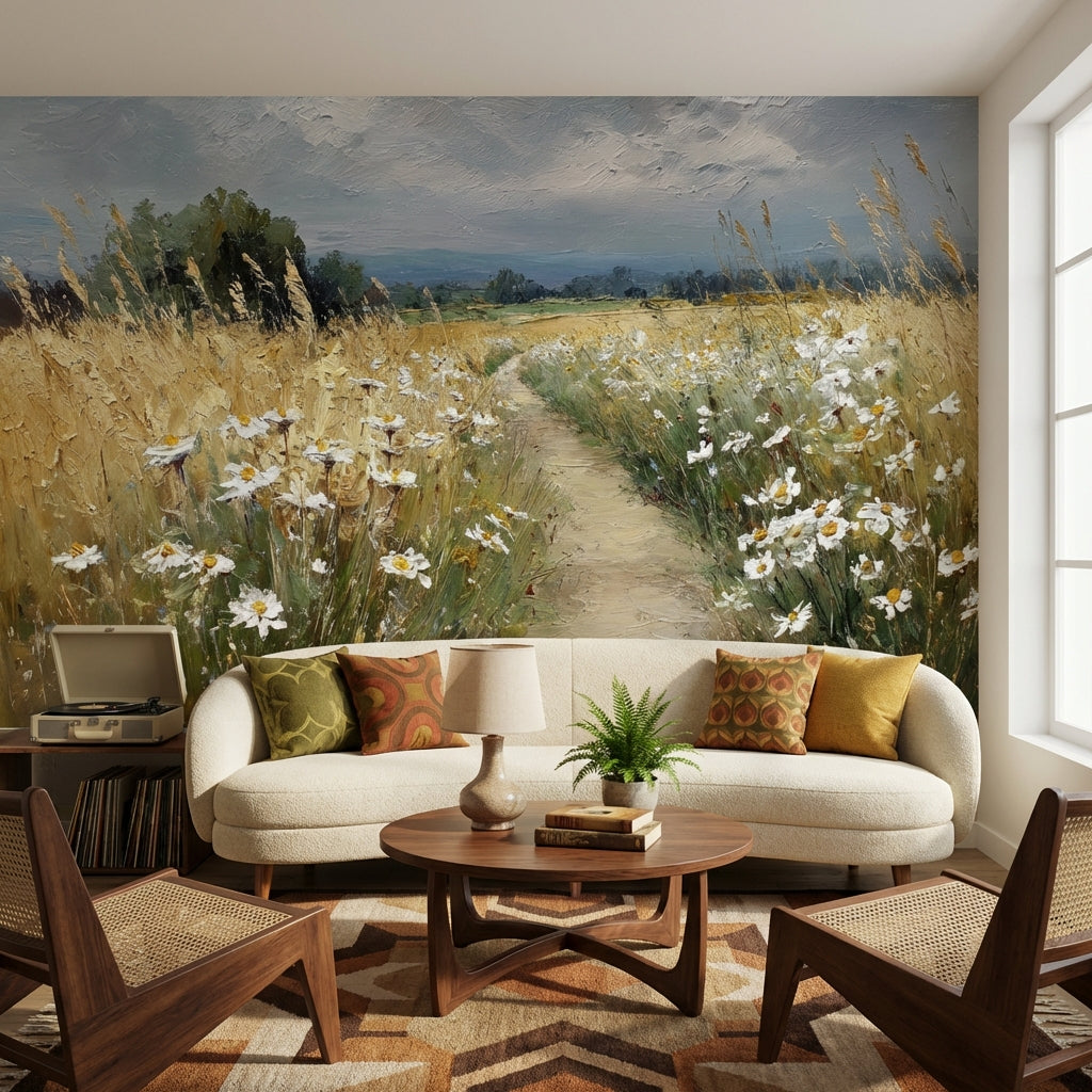 Landscape Wallpaper Wildflowers Removable Path Wall Mural