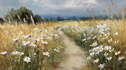 Landscape Wallpaper Wildflowers Removable Path Wall Mural