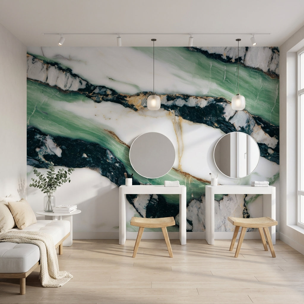 White Background Wallpaper Marble Modern Wall Decor