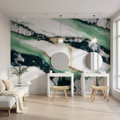 White Background Wallpaper Marble Modern Wall Decor