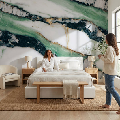 White Background Wallpaper Marble Modern Wall Decor