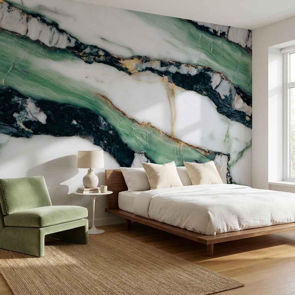 White Background Wallpaper Marble Modern Wall Decor