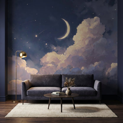 Moon Wallpaper Celestial Night Sky Removable Wall Decor