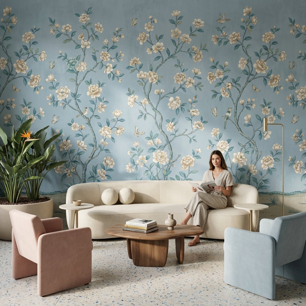 Vintage Wallpaper Floral Nature Wall Mural