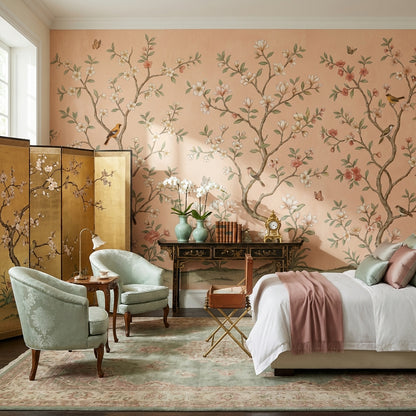 Chinoiserie Floral Wallpaper Vintage Nature Wall Mural