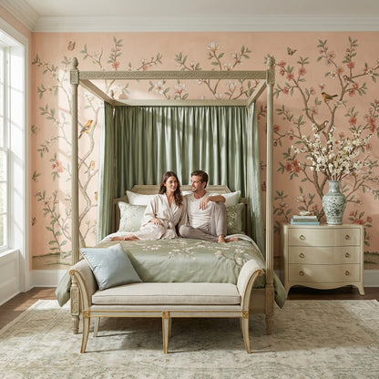 Chinoiserie Floral Wallpaper Vintage Nature Wall Mural