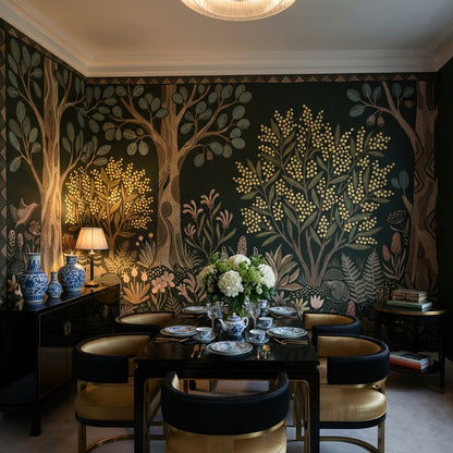 Whimsical Forest Wallpaper Vintage Nature Wall Mural