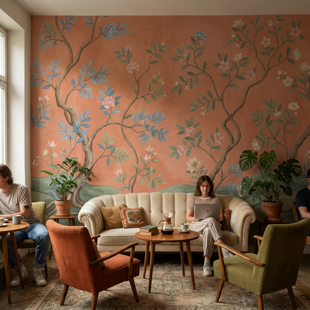 Botanical Wallpaper Vintage Elegant Wall Mural