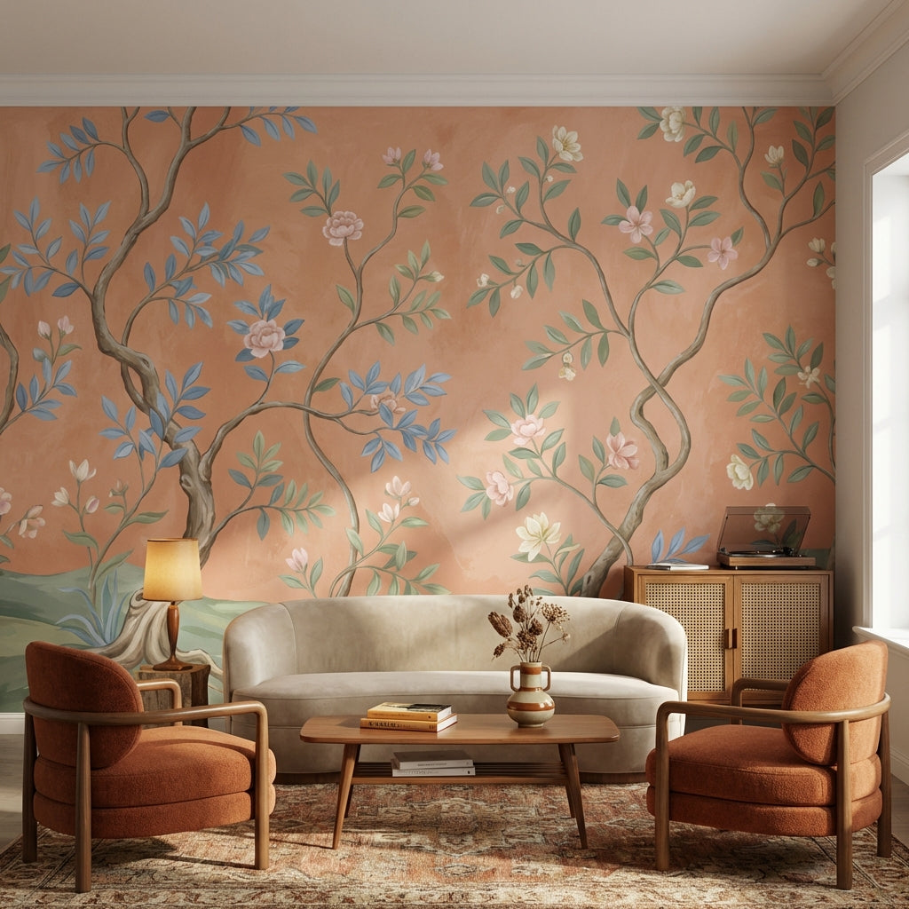 Botanical Wallpaper Vintage Elegant Wall Mural