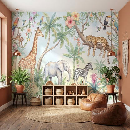 Jungle Wallpaper Tropical Animal Wall Mural