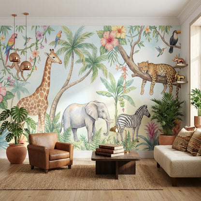 Jungle Wallpaper Tropical Animal Wall Mural