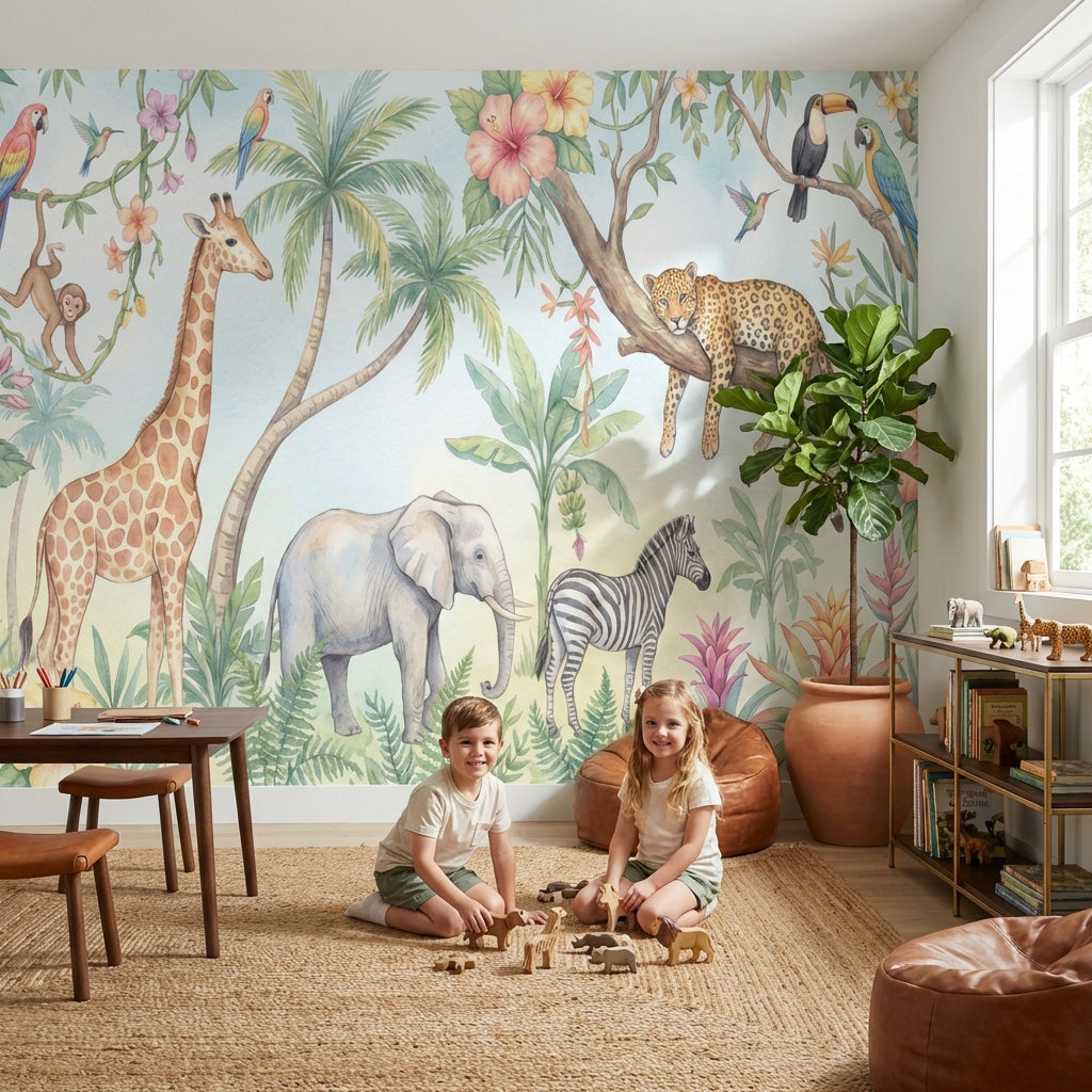 Jungle Wallpaper Tropical Animal Wall Mural