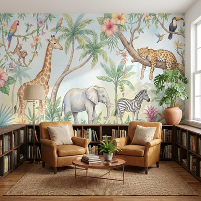 Jungle Wallpaper Tropical Animal Wall Mural