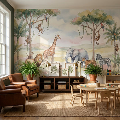 Safari Animals Wallpaper Jungle Nature Wall Mural