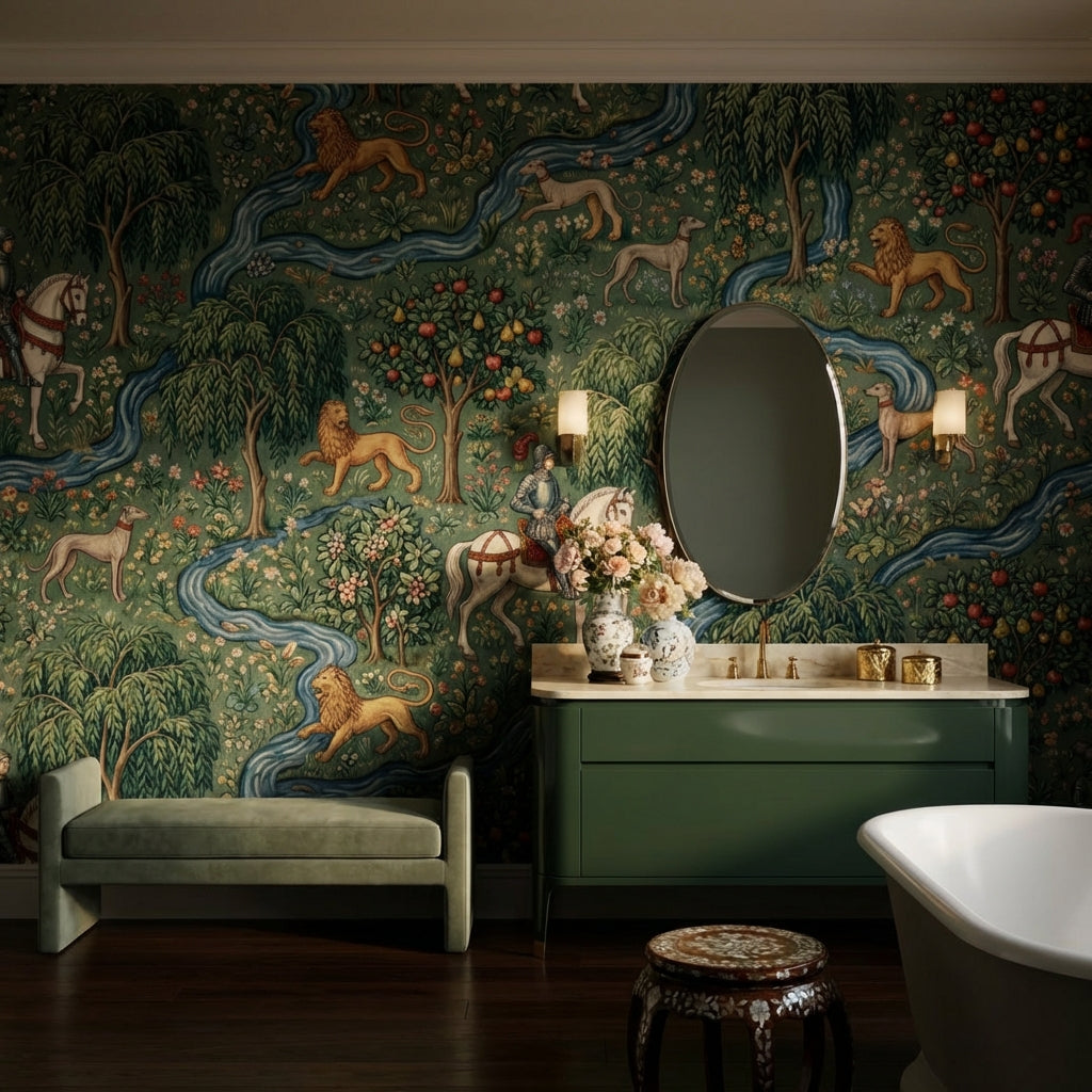Medieval Wallpaper Knights Nature Wall Mural